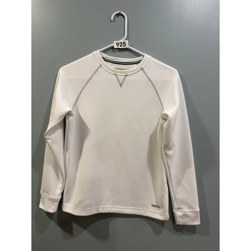 Tek Gear Women's White Waffle Knit Long Sleeve Performance Top